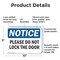 Signmission Please Do Not Lock The Door, 10 in W x Rectangle, Plastic OS-2PACK-NS-P-710-L-17401 - alternate 3